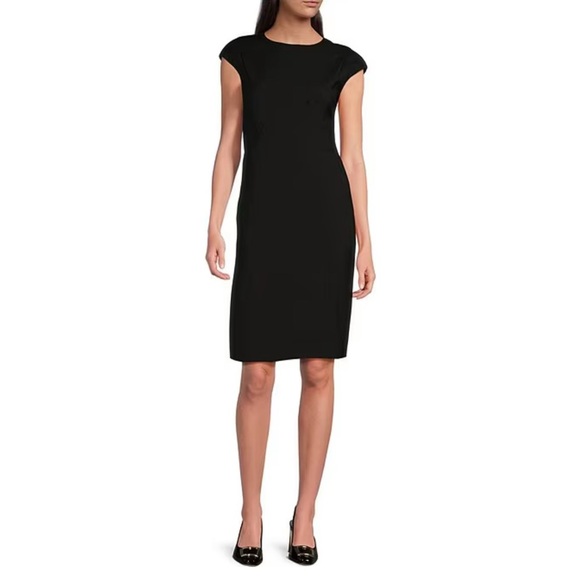 Hugo Boss Black Off Shoulder Tie Front Midi Dress - Picture 1 of 11